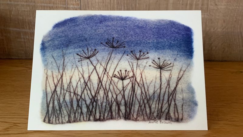 Blue Seedhead Greeting Card